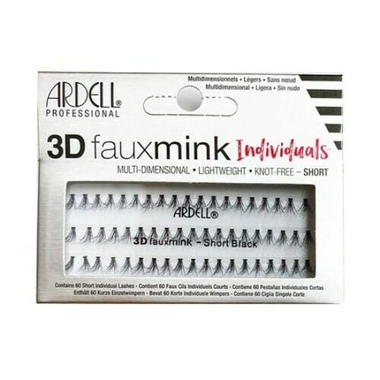 ARDELL * 3D * Faux Mink INDIVIDUAL False Eyelashes SHORT 60 knot free eye lashes - Health & Beauty:Makeup:Eyes:Eyelash Extensions
