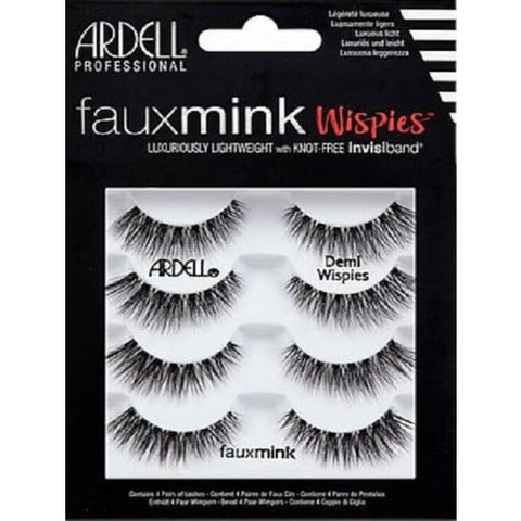 ARDELL Faux Mink Multipack False Eyelashes 4 Pack 4 Pairs DEMI WISPIES - Health & Beauty:Makeup:Eyes:Eyelash Extensions