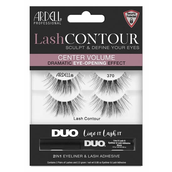 ARDELL Lash Contour Eyelashes 370 2 Pairs + DUO Line It Lash It Adhesive Liner - Health & Beauty:Makeup:Eyes:Eyelash Extensions