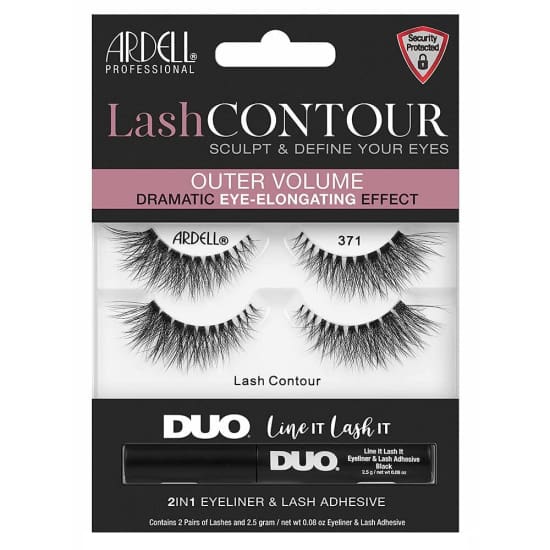 ARDELL Lash Contour Eyelashes 371 2 Pairs + DUO Line It Lash It Adhesive Liner - Health & Beauty:Makeup:Eyes:Eyelash Extensions