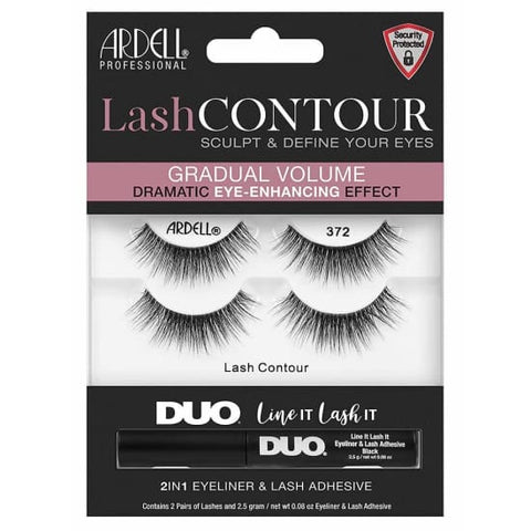 ARDELL Lash Contour Eyelashes 372 2 Pairs + DUO Line It Lash It Adhesive Liner - Health & Beauty:Makeup:Eyes:Eyelash Extensions
