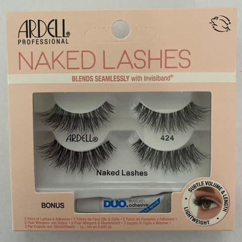 ARDELL Professional Naked Lashes TWIN Pack False Eyelashes 2 Pairs 424 +adhesive - Health & Beauty:Makeup:Eyes:Eyelash Extensions