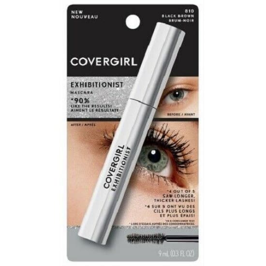 COVERGIRL Exhibitionist Mascara CHOOSE COLOUR volumizing waterproof or washable - 810 Black Brown - Washable - Health & 