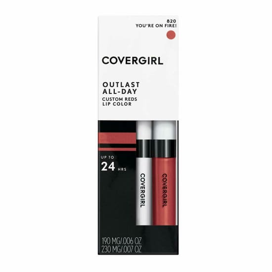 COVERGIRL Outlast All Day Liquid Lipcolor Lipstick Custom Reds CHOOSE COLOUR - You’re On Fire! 820 - Health & Beauty:Makeup:Lips:Lipstick