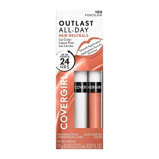 COVERGIRL Outlast All Day Liquid Lipcolor Lipstick New Neutrals PORCELAIN 100 - Health & Beauty:Makeup:Lips:Lipstick