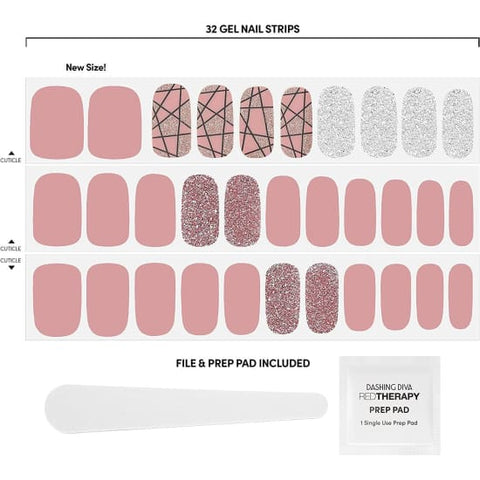 DASHING DIVA Gloss Ultra Shine Gel Palette Nail Polish Strips ROSE SPARKLE - Health & Beauty:Nail Care Manicure & Pedicure:Nail Art:Press-On