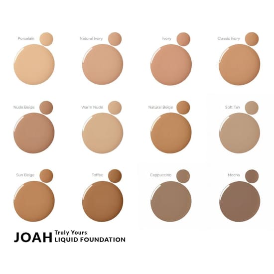 JOAH Truly Yours Natural Finish Liquid Drop Foundation CHOOSE YOUR COLOUR New - Porcelain JLF110 - Health & Beauty:Makeup:Face:Foundation