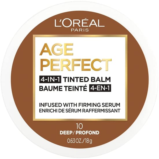 LOREAL Age Perfect 4 In 1 Tinted Balm Foundation DEEP 10 with firming serum - Health & Beauty:Makeup:Face:Foundation
