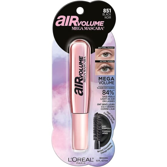 LOREAL Air Volume Mega Mascara Black 851 NEW IN PACKET - Health & Beauty:Makeup:Eyes:Mascara