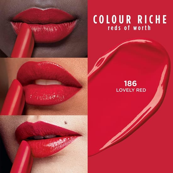 LOREAL Colour Riche The Reds Lipstick CHOOSE YOUR COLOUR red - Lovely Red 186 - Health & Beauty:Makeup:Lips:Lipstick