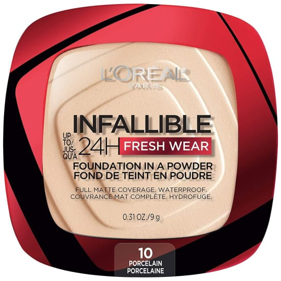 LOREAL Infallible 24Hr Fresh Wear Foundation in a Powder CHOOSE COLOUR New - 10 Porcelain - Health & Beauty:Makeup:Face:Foundation