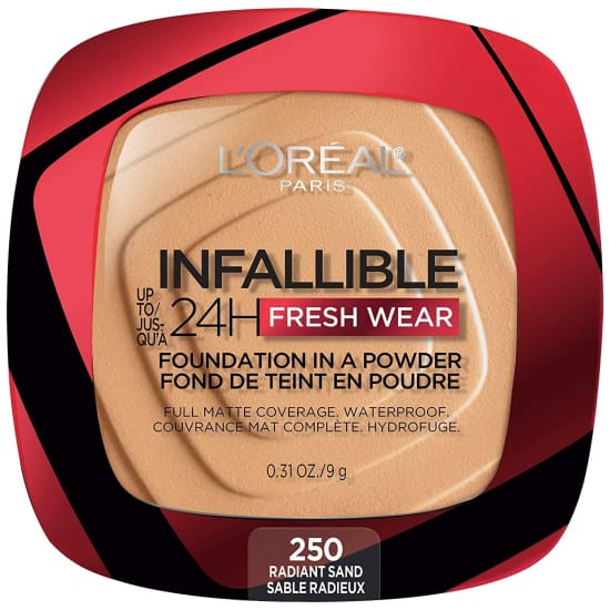 LOREAL Infallible 24Hr Fresh Wear Foundation in a Powder CHOOSE COLOUR New - 220 Sand Beige - Health & Beauty:Makeup:Face:Foundation