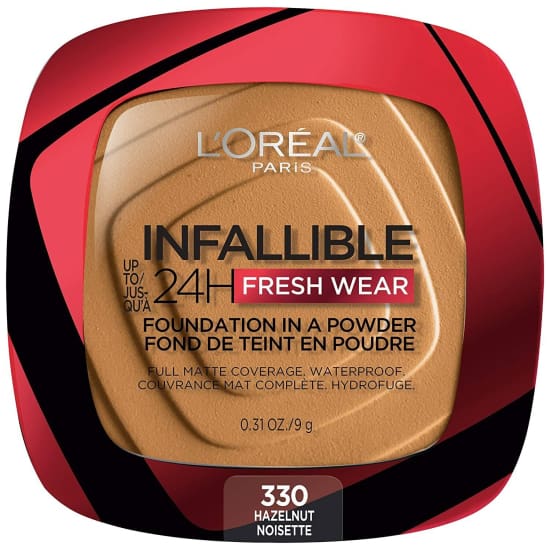 LOREAL Infallible 24Hr Fresh Wear Foundation in a Powder CHOOSE COLOUR New - 330 Hazelnut - Health & Beauty:Makeup:Face:Foundation