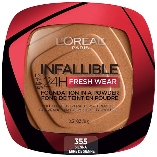 LOREAL Infallible 24Hr Fresh Wear Foundation in a Powder CHOOSE COLOUR New - 355 Sienna - Health & Beauty:Makeup:Face:Foundation
