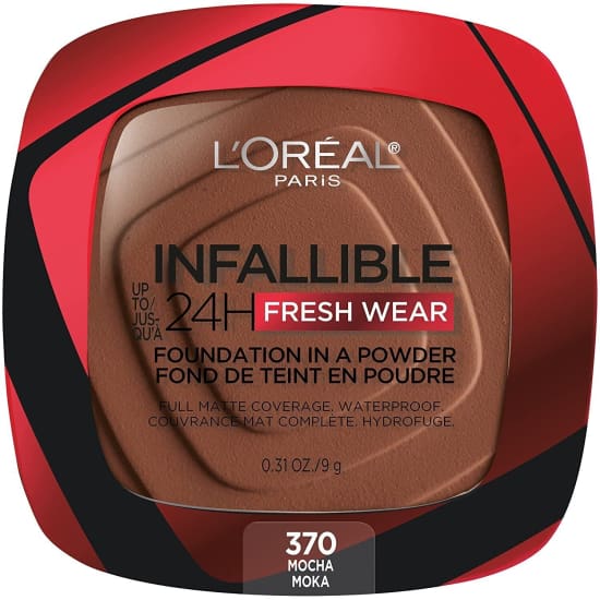LOREAL Infallible 24Hr Fresh Wear Foundation in a Powder CHOOSE COLOUR New - 370 Mocha - Health & Beauty:Makeup:Face:Foundation