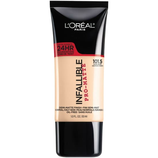 LOREAL Infallible Pro-Matte Liquid Longwear Foundation CHOOSE YOUR COLOUR 30mL - 101.5 Ivory Buff - Health & Beauty:Makeup:Face:Foundation