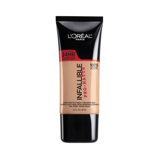 LOREAL Infallible Pro-Matte Liquid Longwear Foundation CHOOSE YOUR COLOUR 30mL - 107.5 Ivory Beige - Health & Beauty:Makeup:Face:Foundation