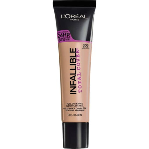 LOREAL Infallible Total Cover 24HR Foundation BUFF BEIGE 306 NEW - Health & Beauty:Makeup:Face:Foundation