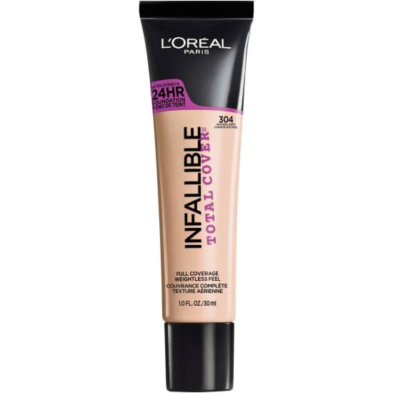 LOREAL Infallible Total Cover 24HR Foundation NATURAL BUFF 304 NEW - Health & Beauty:Makeup:Face:Foundation