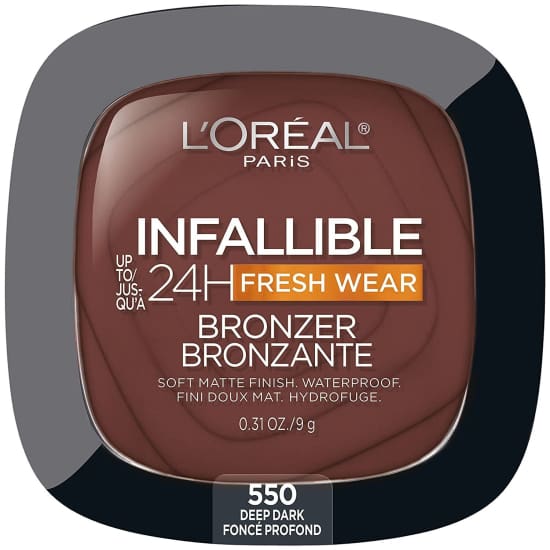 LOREAL Infallible Up To 24Hr Fresh Eear Powder Bronzer CHOOSE COLOUR - Deep Dark 550 - Health & Beauty:Makeup:Face:Bronzer Contour & 