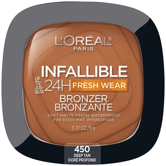 LOREAL Infallible Up To 24Hr Fresh Eear Powder Bronzer CHOOSE COLOUR - Deep Tan 450 - Health & Beauty:Makeup:Face:Bronzer Contour & 
