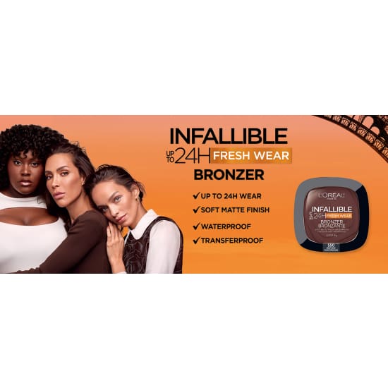 LOREAL Infallible Up To 24Hr Fresh Eear Powder Bronzer CHOOSE COLOUR - Health & Beauty:Makeup:Face:Bronzer Contour & Highlighter