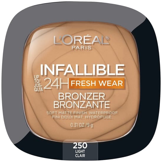 LOREAL Infallible Up To 24Hr Fresh Eear Powder Bronzer CHOOSE COLOUR - Light 250 - Health & Beauty:Makeup:Face:Bronzer Contour & Highlighter