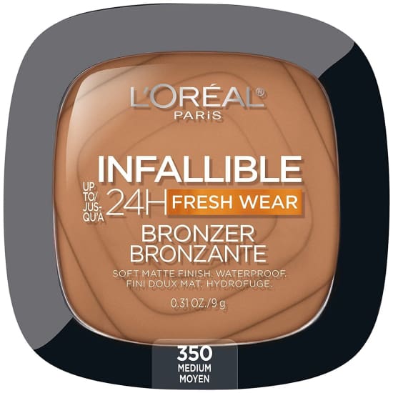 LOREAL Infallible Up To 24Hr Fresh Eear Powder Bronzer CHOOSE COLOUR - Medium 350 - Health & Beauty:Makeup:Face:Bronzer Contour & 