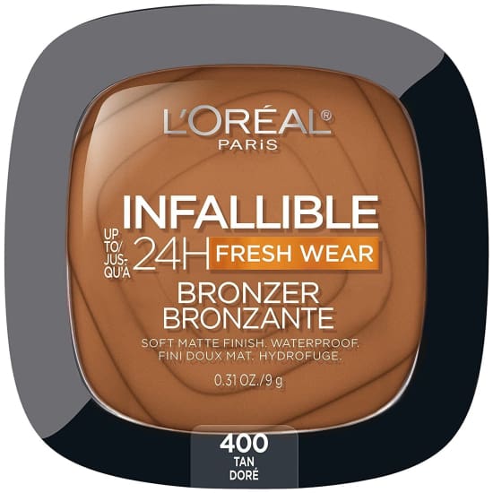 LOREAL Infallible Up To 24Hr Fresh Eear Powder Bronzer CHOOSE COLOUR - Tan 400 - Health & Beauty:Makeup:Face:Bronzer Contour & Highlighter