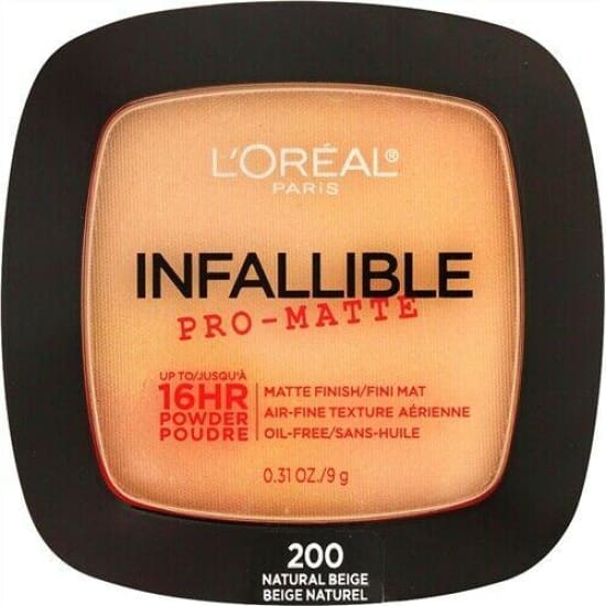 LOREAL Pro Matte 16HR Pressed Powder CHOOSE YOUR COLOUR - 200 Natural Beige - Health & Beauty:Makeup:Face:Face Powder