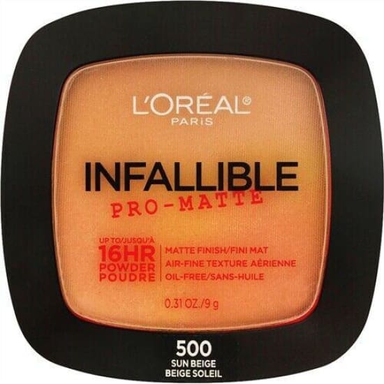 LOREAL Pro Matte 16HR Pressed Powder CHOOSE YOUR COLOUR - 500 Sun Beige - Health & Beauty:Makeup:Face:Face Powder