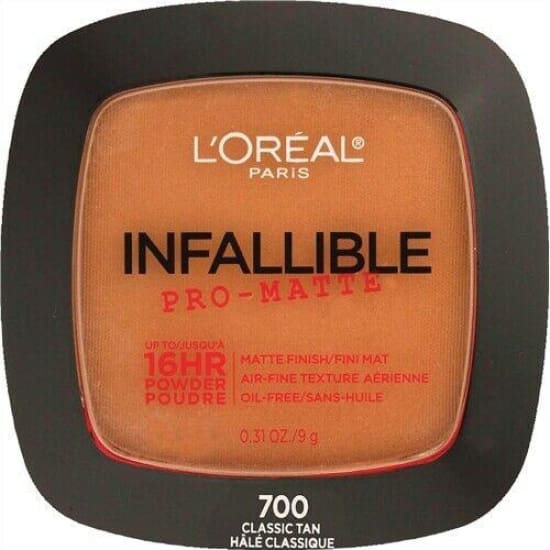 LOREAL Pro Matte 16HR Pressed Powder CHOOSE YOUR COLOUR - 700 Classic Tan - Health & Beauty:Makeup:Face:Face Powder