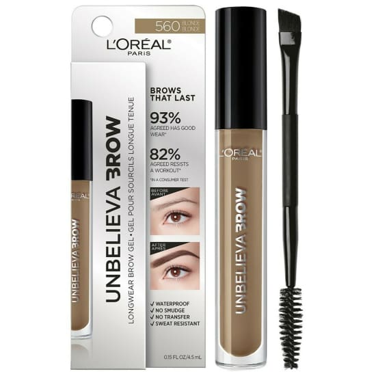 LOREAL Unbelieva Brow Longwear Waterproof Brow Gel BLONDE 560 eye eyebrow - Health & Beauty:Makeup:Eyes:Eyebrow Liner & Definition