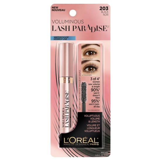 LOREAL Voluminous Lash Paradise Mascara Black 203 NEW waterproof - Health & Beauty:Makeup:Eyes:Mascara