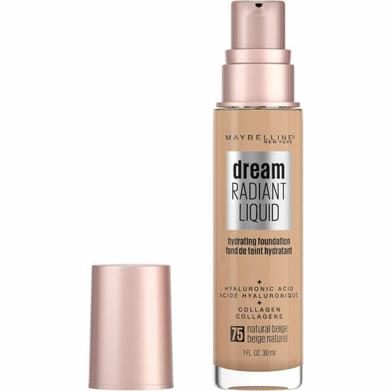 MAYBELLINE Dream Radiant Liquid Hydrating Foundation CHOOSE YOUR COLOUR New - 75 Natural Beige - Health & Beauty:Makeup:Face:Foundation