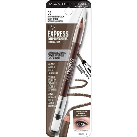 MAYBELLINE Line Express Eye Liner BROWNISH BLACK 03 eyeliner wooden pencil - Health & Beauty:Makeup:Eyes:Eyeliner