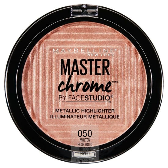 MAYBELLINE Master Chrome Metallic Highlighter MOLTEN ROSE GOLD 050 - Health & Beauty:Makeup:Face:Bronzer Contour & Highlighter