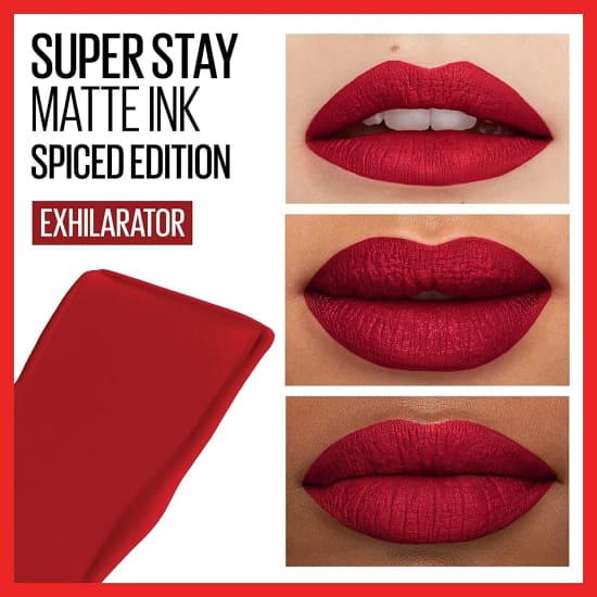 MAYBELLINE SuperStay Matte Ink Lipcolor EXHILARATOR 340 liquid lipstick ruby red - Health & Beauty:Makeup:Lips:Lipstick