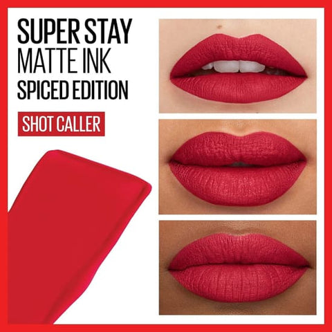 MAYBELLINE SuperStay Matte Ink Lipcolor SHOT CALLER 325liquid lipstick pink red - Health & Beauty:Makeup:Lips:Lipstick