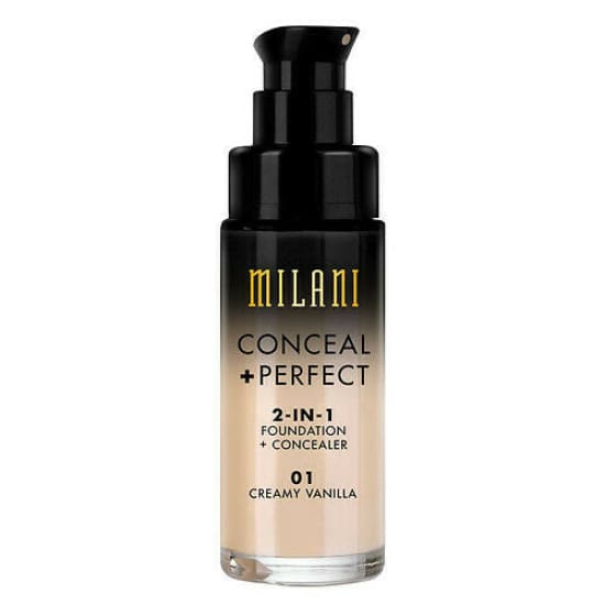 MILANI Conceal + Perfect 2-In-1 Foundation + Concealer CREAMY VANILLA 01 pump - Health & Beauty:Makeup:Face:Foundation