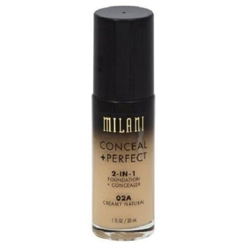 MILANI Conceal + Perfect 2-In-1 Foundation + Concealer CREAMYNATURAL 02A pump - Health & Beauty:Makeup:Face:Foundation