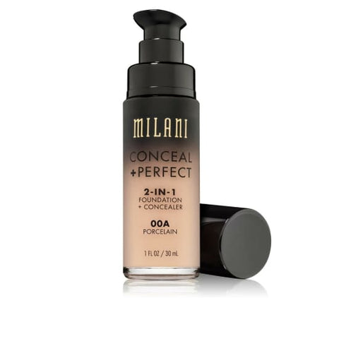 MILANI Conceal + Perfect 2-In-1 Foundation + Concealer PORCELAIN 00A pump NEW - Health & Beauty:Makeup:Face:Foundation