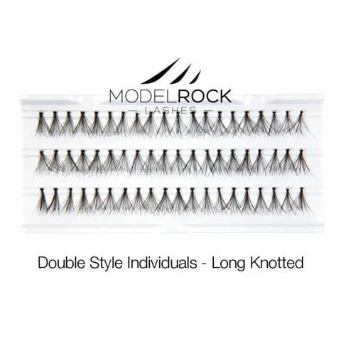 MODELROCK LASHES Double Style Individual False Eyelashes LONG Knotted eye lash - Health & Beauty:Makeup:Eyes:Eyelash Extensions