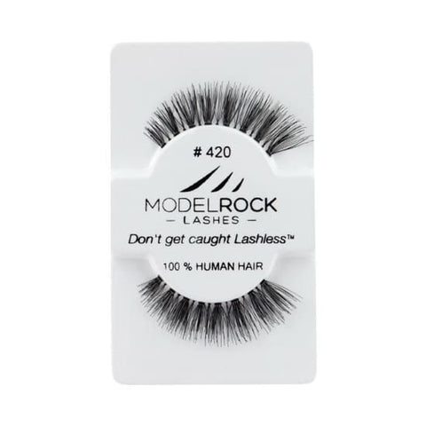 MODELROCK LASHES Kit Ready False Eyelashes #420 eye lashes natural human hair - Health & Beauty:Makeup:Eyes:Eyelash Extensions