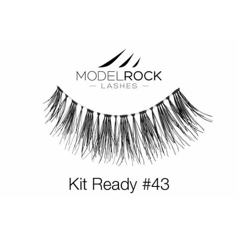 MODELROCK LASHES Kit Ready False Eyelashes #43 eye lashes natural human hair - Health & Beauty:Makeup:Eyes:Eyelash Extensions