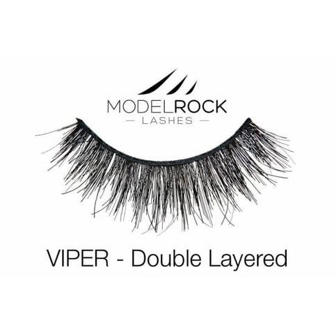 MODELROCK LASHES VIPER Double Layered False Eyelashes Signature Range Human Hair - Health & Beauty:Makeup:Eyes:Eyelash Extensions
