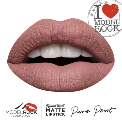MODELROCK Liquid to Matte Lipstick PURE POUT model rock last vegan nude - Health & Beauty:Makeup:Lips:Lipstick