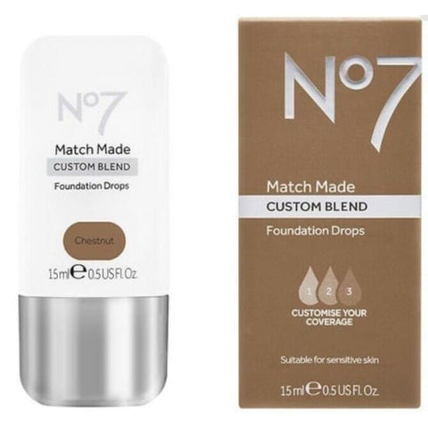 NO 7 Match Made Custom Blend Foundation Drops 15mL CHESTNUT No7 - Health & Beauty:Makeup:Face:Foundation