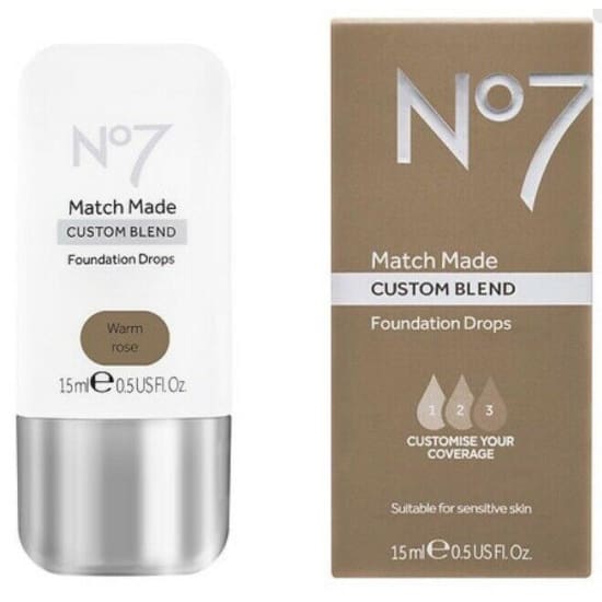 NO 7 Match Made Custom Blend Foundation Drops 15mL WARM ROSE No7 - Health & Beauty:Makeup:Face:Foundation