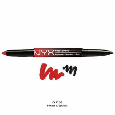 NYX Ombre Lip Duo HEARTS & SPADES OLD03 lipstick liner lipliner NEW - Health & Beauty:Makeup:Lips:Lipstick